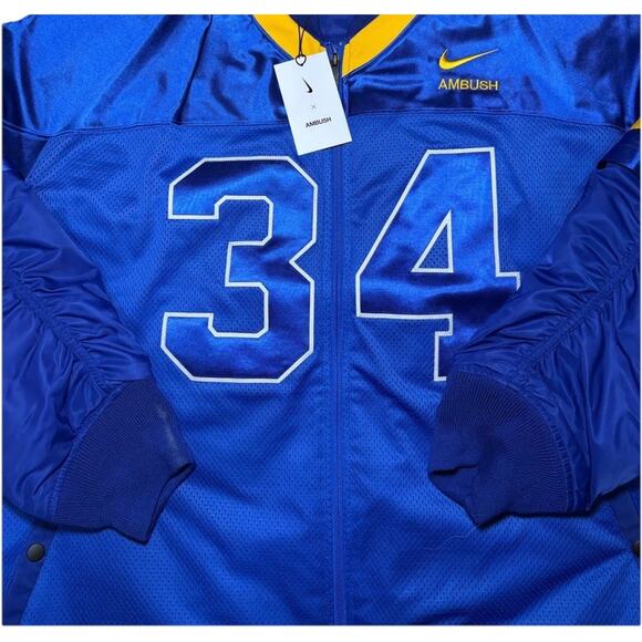 Nike x AMBUSH Football Jacket Deep Royal Blue Men’s Size Medium DX6916-455 NEW - Picture 4 of 11
